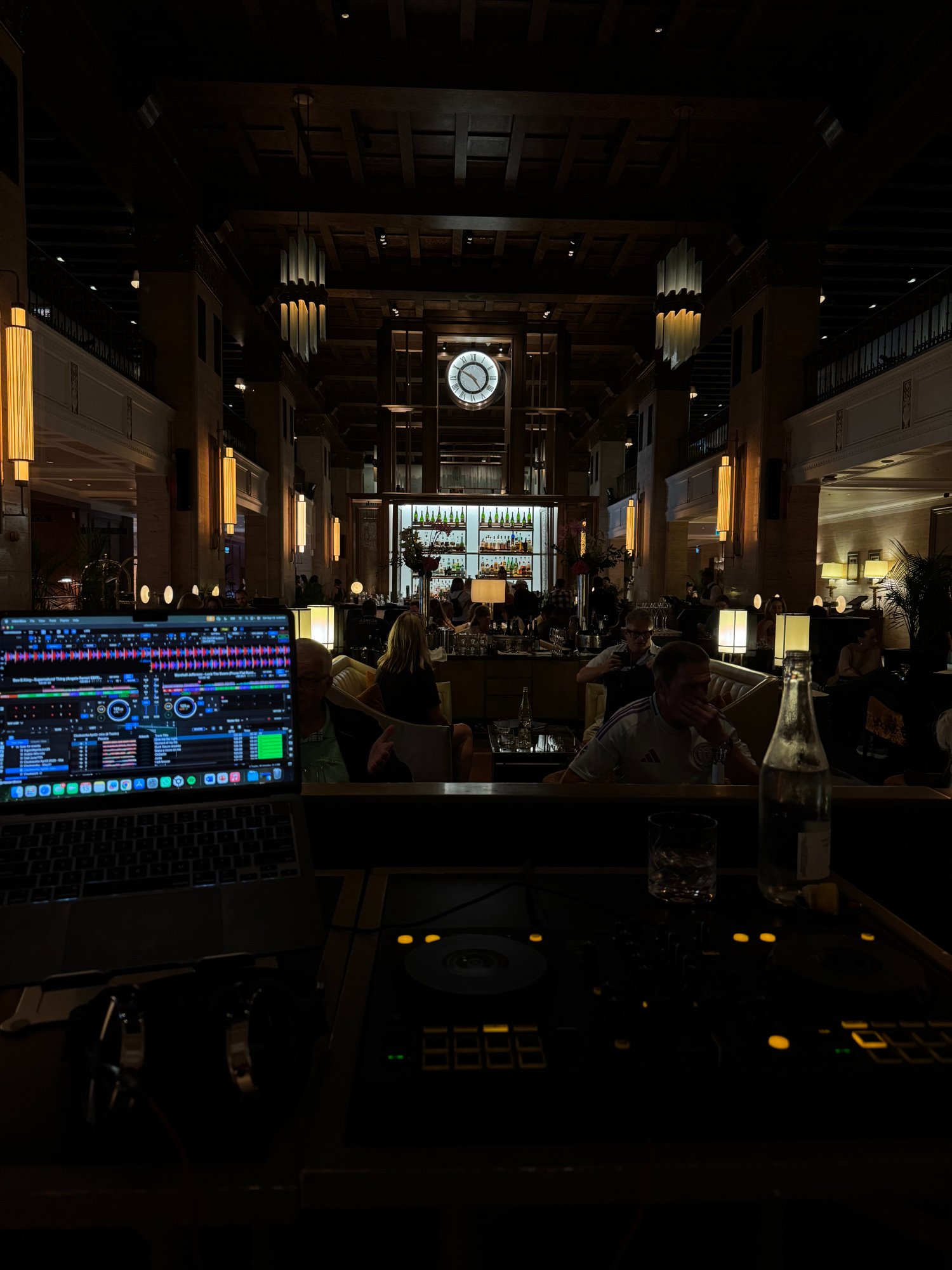 Midhun DJing at a hotel lobby gig